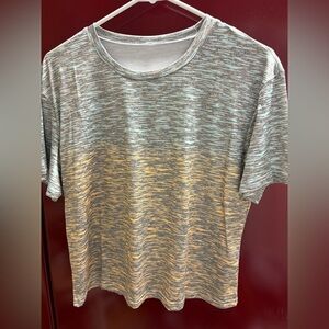 Cream and Gray Relaxed Short Sleeve Tee